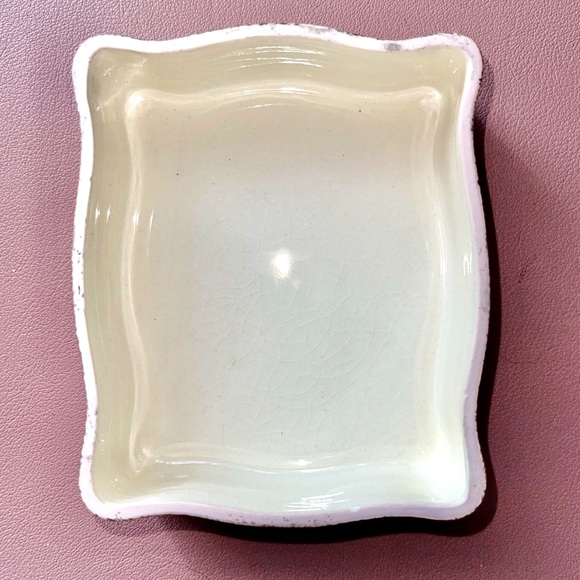 Vintage Signed Geo Z Lefton 1956 Pink & Gold Wheat Trinket & Dish Set - Picture 3 of 12